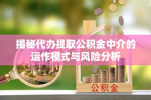 广西揭秘代办提取公积金中介的运作模式与风险分析